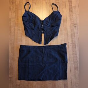 Motel Rocks Black Mini Skirt Set Size XS